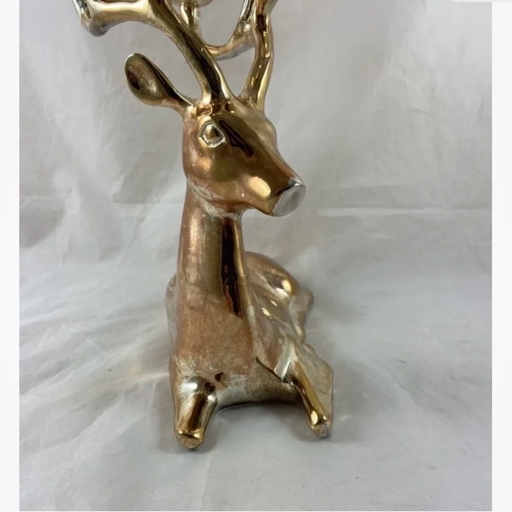 Pottery Barn Deer Reindeer Candle Holder Silver Plated Brass 6 Candle Holder - Picture 5 of 16